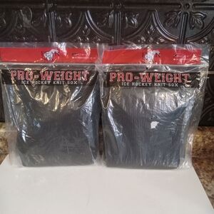 Lot Of 2 - Pear Sox Pro Weight Ice Hockey Knit Socks Adult 30"-32" USA Made.